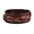 thumbnail image 4 of Milaget Two Layers Braided Leather Bracelets Bangle Twist Woven Snap Button Cuff Jewelry Coffee, 4 of 5