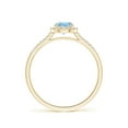 thumbnail image 2 of Angara Natural 0.4 Ct. Aquamarine with Diamond Halo Ring in 14K Yellow Gold for Women (Ring Size: 7), 2 of 9