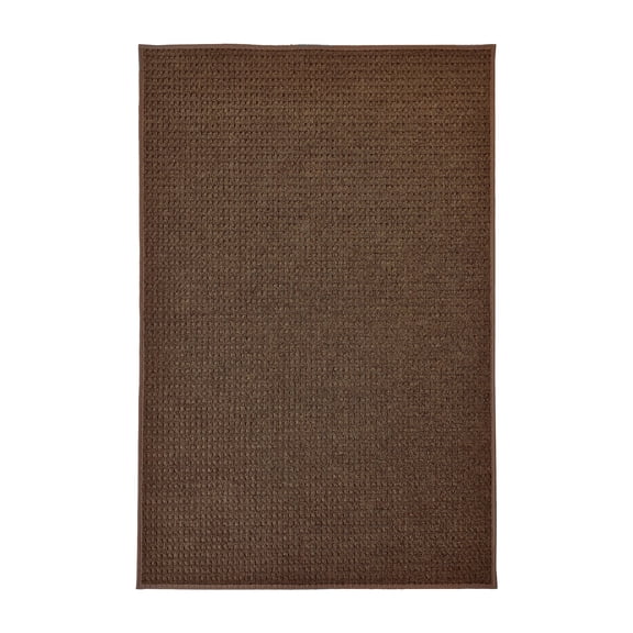 2'x3' Soft and Durable Interlace Indoor - Outdoor Area Rugs Lightweight and Flexible for Easy Cleaning and Transport (Color: Mocha)
