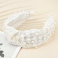 thumbnail image 6 of Unique Bargains 1 Pc Faux Pearls Embroidery Headbands for Women White, 6 of 6