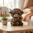 thumbnail image 5 of Desk Lamp, Sunflower Highland Cow Statue Lamp, Resin LED Night Light, Cute Desktop Ornament with Sunflower, Bedroom Home Decor Gift, Decorative Figurine Light, 5 of 7