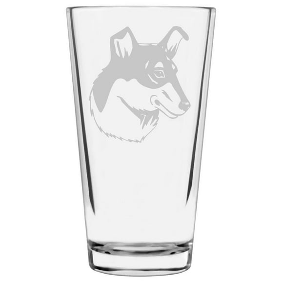 Smooth Collie Dog Themed Etched All Purpose 16oz Pint Glass