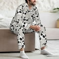 thumbnail image 7 of Fuzoiu Cute Panda Print Men's Long-Sleeved Pajama,Lounge Button Down Nightwear,Mens Notch Collar Pajama Set -X-Large, 7 of 7