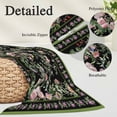 thumbnail image 2 of Black Spring Floral Pillow Covers, Linen Long Throw Pillow Case, Elegant Pastoral Flowers Birds Watercolor Holiday Pillow Protector Decorative Cushion Cover for Living Room/Bedroom 24" x 36", 2 of 8