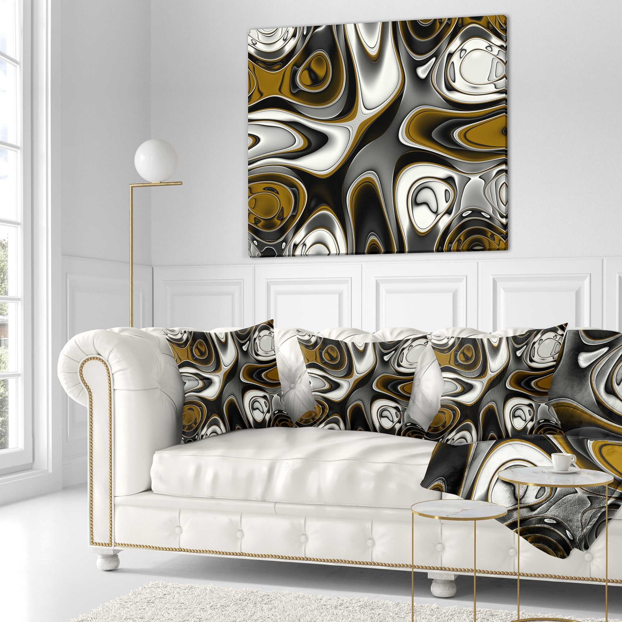 Designart Fantastic Fractal Abstract Pattern - Abstract Throw Pillow - 18x18