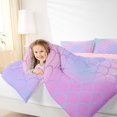 thumbnail image 5 of Manfei Mermaid Scale Queen Bedding, Dreamy Gradient Shell Bedding Comforter Set Queen, Pink Lavender, Pink Reversible, 7 Pieces, 5 of 6
