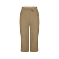 thumbnail image 4 of CBASIHI Womens Cotton Linen Capris with Pockets- Baggy Elastic Waist Drawstring Casual Summer Wide Leg Beach Pants Khaki Size XL, 4 of 7