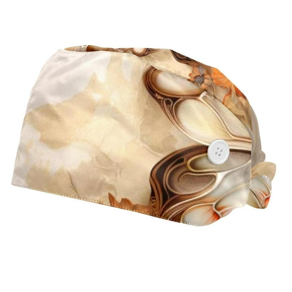 2 Pieces Adjustable Working Cap with Button, Working Hat Sweatband, Butterfly