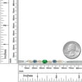 thumbnail image 4 of 925 Silver and 10K Yellow Gold Green Nano Emerald and Persian Blue Moissanite and White Lab Grown Diamond Bracelet for Women (1.56 Cttw, Gemstone May Birthstone, Oval, Wheat Chain, 6.5 inches), 4 of 5