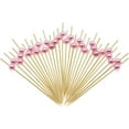 thumbnail image 2 of Minzimin 100 Counts Pearl Cocktail Picks, 4.7 Inch Long Bamboo Fancy Toothpicks for Appetizers, Decorative Christmas New Year Holiday Party Food Drink Garnish Fruit Kabob Skewer Sticks, 2 of 9
