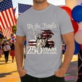 thumbnail image 2 of IDOCLOTHES 4th of July T Shirts for Man 250th Anniversary USA Shirt Men's Fourth of July T-Shirts Casual Patriotic Tshirts Shirts for Men Big and Tall Graphic Tees Grey, L, 2 of 4