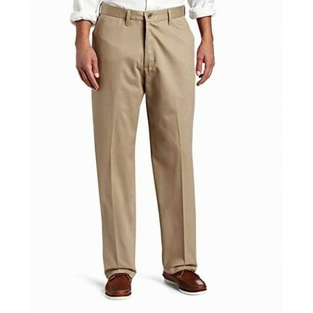 Lee Men's 34x29 Relaxed-Fit Flat-Front Khaki Pants - Walmart.com