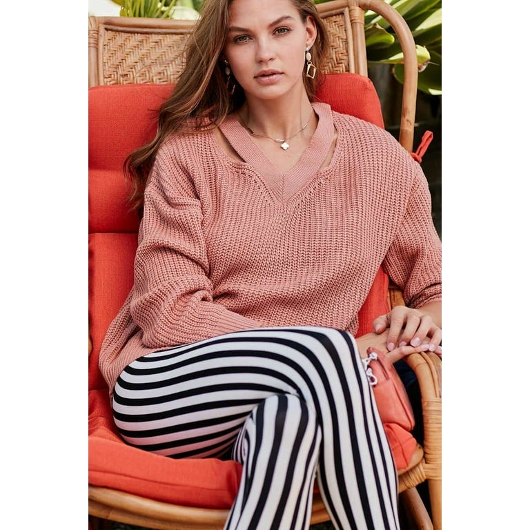 Cut out v neck sweater cheap