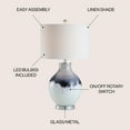 thumbnail image 3 of JONATHAN Y Mia 27" Glass/Metal LED Table Lamp, Blue/White, JYL1065A, 3 of 5