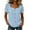 Blue, variant on Womens Summer Tops Casual Short Sleeve Square Neckline Flared Tops - Button Front for Fall Black XL
