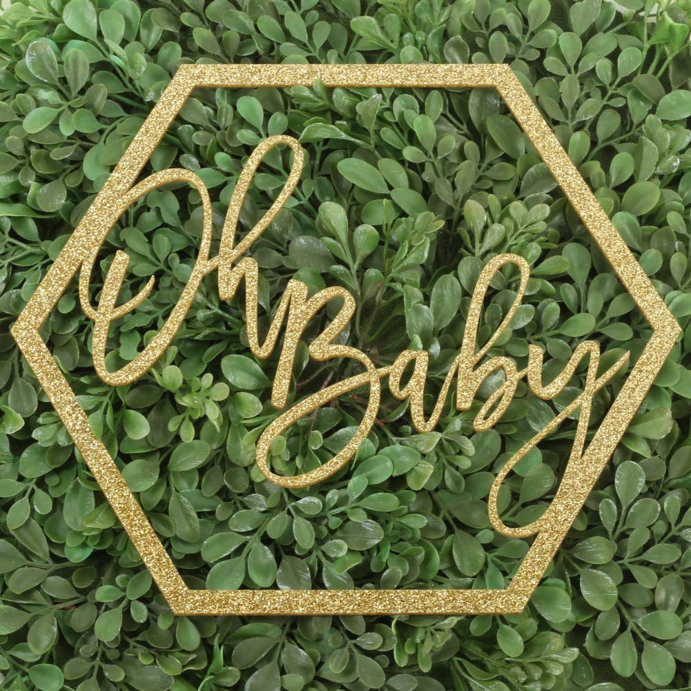 Koyal Wholesale Glitter Hexagon Shape Oh Baby Party Decoration Sign
