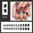 thumbnail image 2 of Fofosbeauty 24pcs Press on Nails, Artificial Acrylic Nails for Salon Quality in Seconds,Almond Skull Black White Cute Elements, 2 of 8