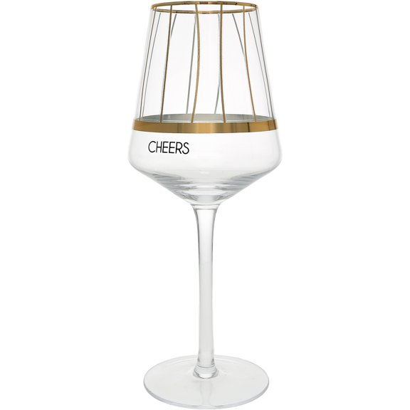 Pavilion Gift Company - Cheers Stripes - 17 oz Wine Glass