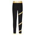 thumbnail image 2 of Hansber Kids Girls Figure Skating Pants Color Block Stretchy Gymnastic Yoga Workout Tights Pant Ice Gold 12, 2 of 7