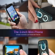 Unihertz Jelly Star,8GB 256GB,2000mAh, Android 13, Mini 3 inch,Led Light Transparent Backshell-Red/Blue