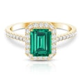 thumbnail image 5 of Rosec Jewels Lab Grown Emerald Cut Emerald Engagement Ring with Halo (1.6 Ct, AAAA Quality) - Certified Emerald Diamond Ring, 18K Yellow Gold, US 7.00, 5 of 9