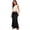 Black, variant on Girls Cotton Linen Flared Maxi Skirt Back Slit Elastic Waist Drawstring Summer Ankle-Length Vacation Boho Long Skirt