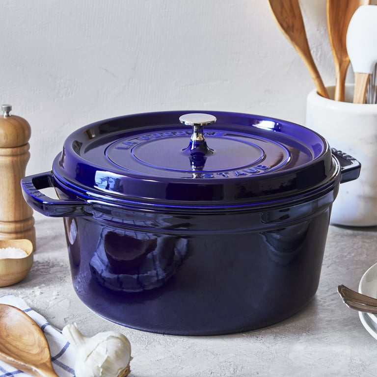 Staub Cast Iron 7-qt Round Cocotte - Dark Blue - Walmart.com