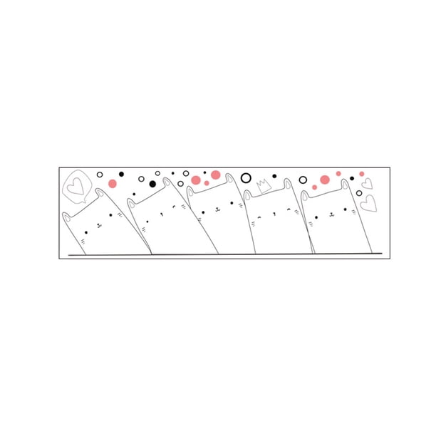 Etiqueta engomada del coche de la historieta del gato lindo etiqueta de la pared de los PP calcomanías impermeables del coche para la decoración del hogar transparente 20x74 cm/7,9x29,1 pulgadas