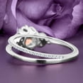thumbnail image 3 of Beautiful 1.75 Carat Round Cut Morganite And Diamond Moissanite Floral Engagement Ring, Antique Wedding Ring, One Matching Band in 925 Sterling Silver With 18k White Gold Plating, Gift For Her, 3 of 3