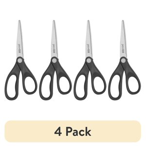 8-Inch Stainless Steel Scissors, Pointed Tip, 4-Pack