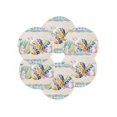 thumbnail image 7 of 15 Inch Round Placemats Set of 6, Easter Non Slip Heat Insulation PP Table Mats, Colorful Eggs Rabbit Flowers Leaves Blue Plaid Washable Place Mats for Kitchen Dining Party Table Decor, 7 of 7