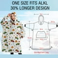 thumbnail image 4 of Oversized Wearable Blanket Hoodie,Cartoon Tractors Pumpkins White Pattern Sherpa Blanket Hoodie with Super Pockets,Super Warm Fuzzy Pullover for Women & Men, 4 of 6