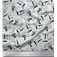 thumbnail image 1 of Soimoi Black Cotton Voile Fabric Leaves & Tulip Floral Print Fabric by Yard 42 Inch Wide, 1 of 1