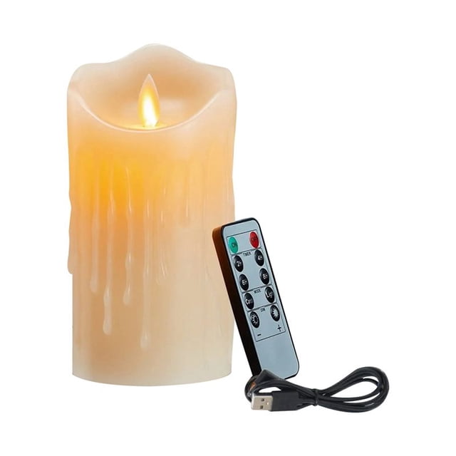Velas LED, Velas Parpadeantes Sin Llama, Velas Recargables, Velas de Real con Control Remoto, 12,5 Cm