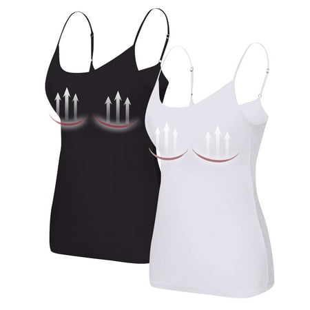 Nokdvo 2PC Yoga Racerback Tank Top for Women with Built in Bra Women s Padded Sports Bra Fitness Workout Running Shirts 3XL
