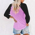 thumbnail image 3 of VEKDONE 3/4 Sleeve Crewneck Tops for Women Casual Color Block Raglan Tees Fall Loose Lightweight Workout Shirts Baseball Style Tshirts Comfy Streetwear, 3 of 3