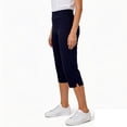 thumbnail image 4 of Tsesme Women’s Capris Elastic Waist Relaxed Fits Straight Leg Cropped Pants Summer High Waisted Lightweight Casual Trousers with Pockets ,Navy,S, 4 of 5