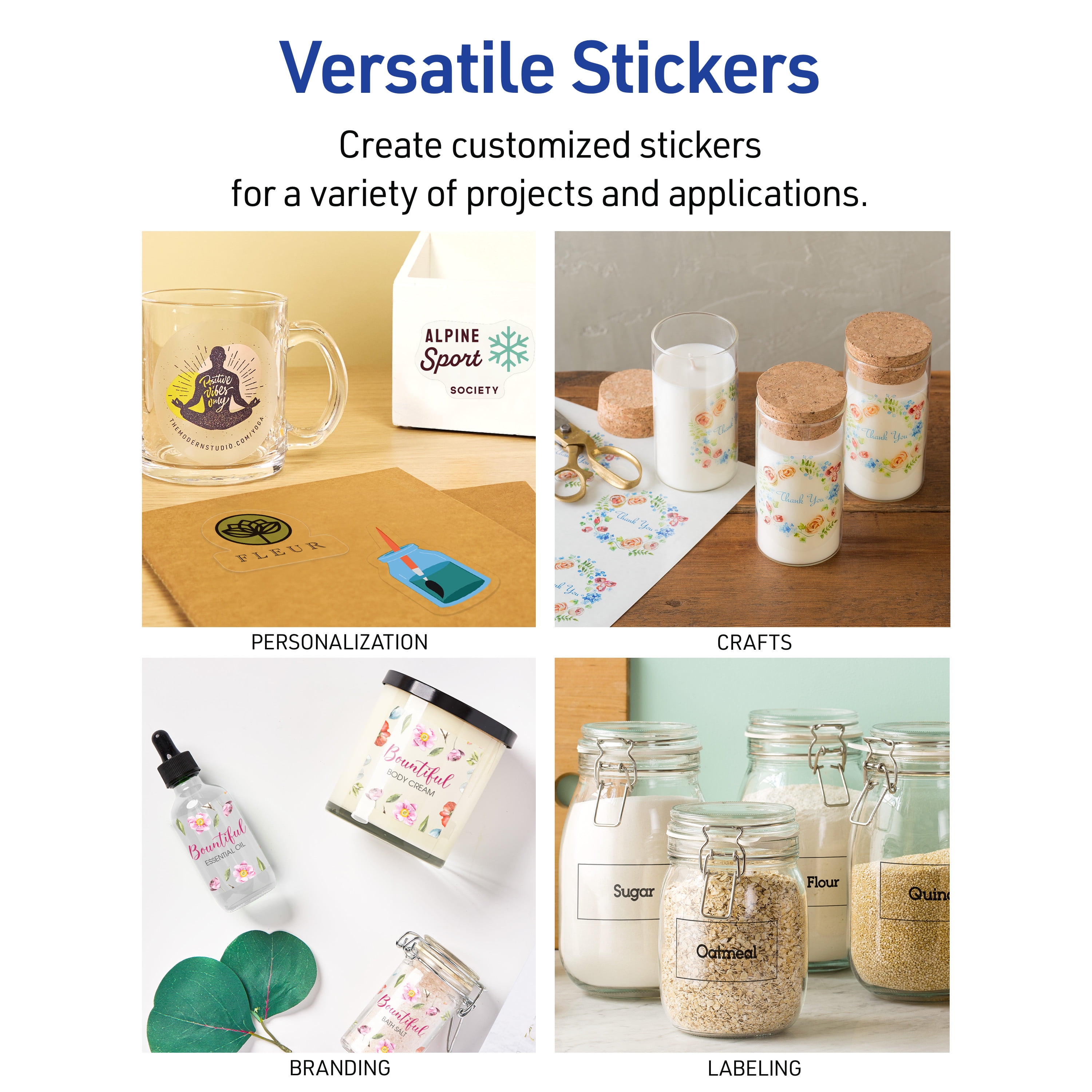 Avery Sticker Paper, 8.5" x 11", Glossy Clear, 7 Sheets (4397)