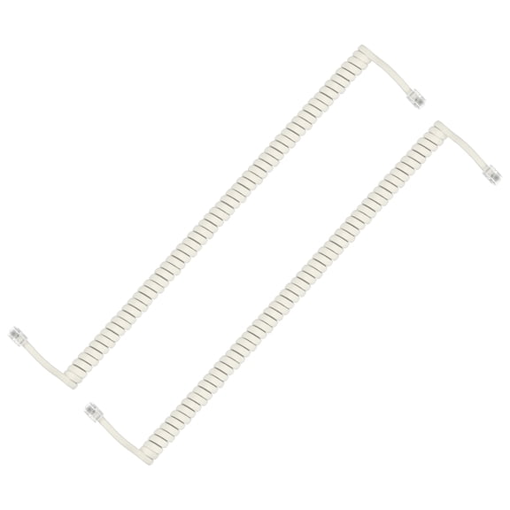 Uxcell 2 Pack Phone Cord for Landline, 5.9 Feet(Coiled 0.98 Feet) RJ9/RJ10 4P4C Landline Handset Cord Universal Telephone Phone Cable for Telephone Handset Accessory, Creamy