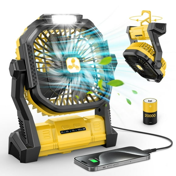Ventilador portátil ONLYNEW PF1 recargable de 20000 mAh con linterna LED