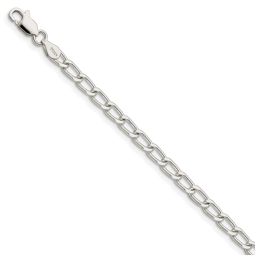 Solid Sterling Silver Elongated Open Link Chain Necklace or Bracelet