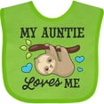 thumbnail image 3 of Inktastic My Auntie Loves Me with Sloth and Hearts Boys or Girls Baby Bib, 3 of 4