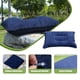 thumbnail image 5 of Almohada inflable de viaje con flocado grueso | Almohada portátil para siestas largas para camping, oficina y exteriores | Material de PVC flocado azul, 5 of 6