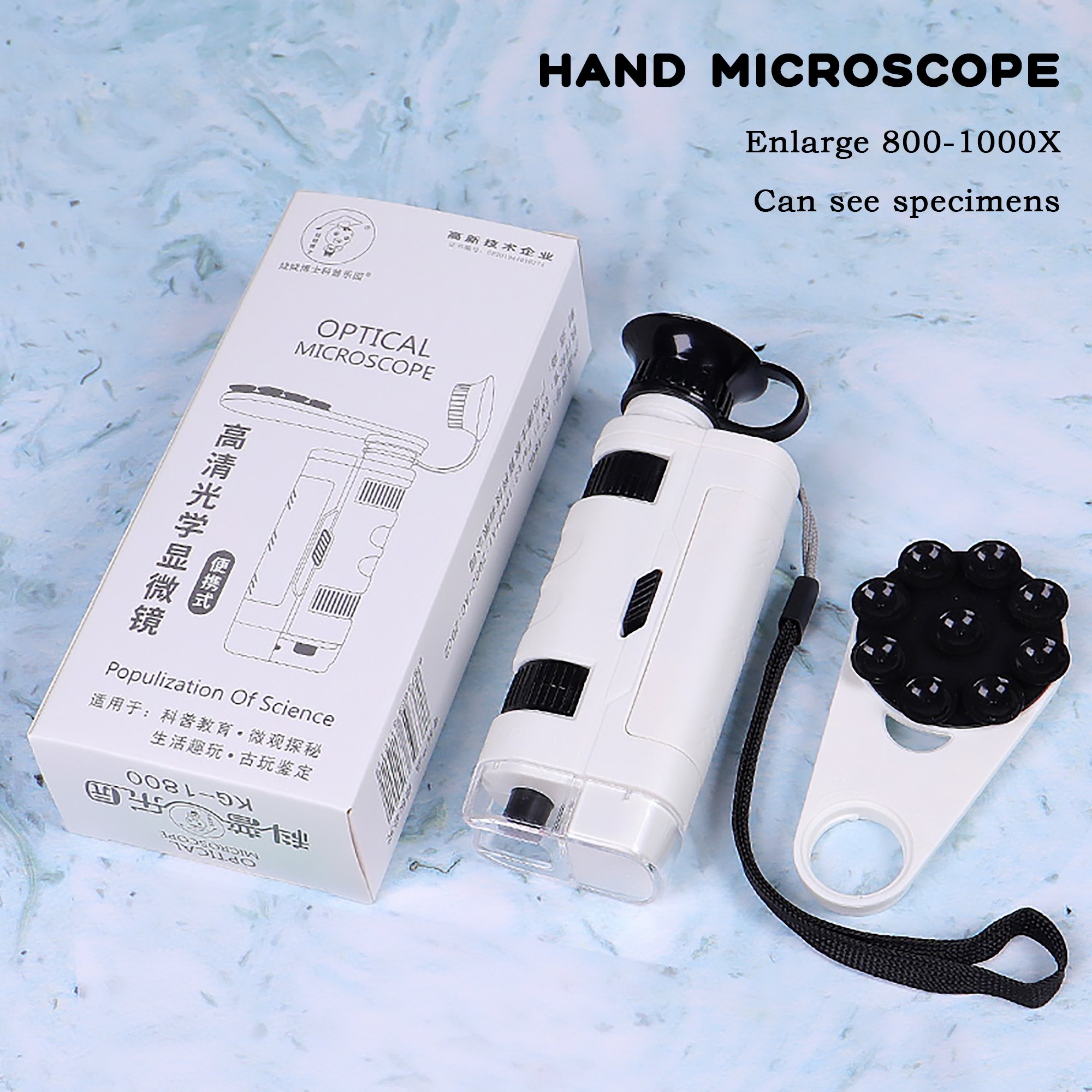 FASLMH Children Handheld Microscope, LED Magnification Microscope for