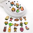 thumbnail image 4 of 20 piezas de accesorios para zapatos, hebillas de goma para zapatos, flores de zapatos impresas en PVC, accesorios de bricolaje para zapatos de playa, zapatillas (21), 4 of 5