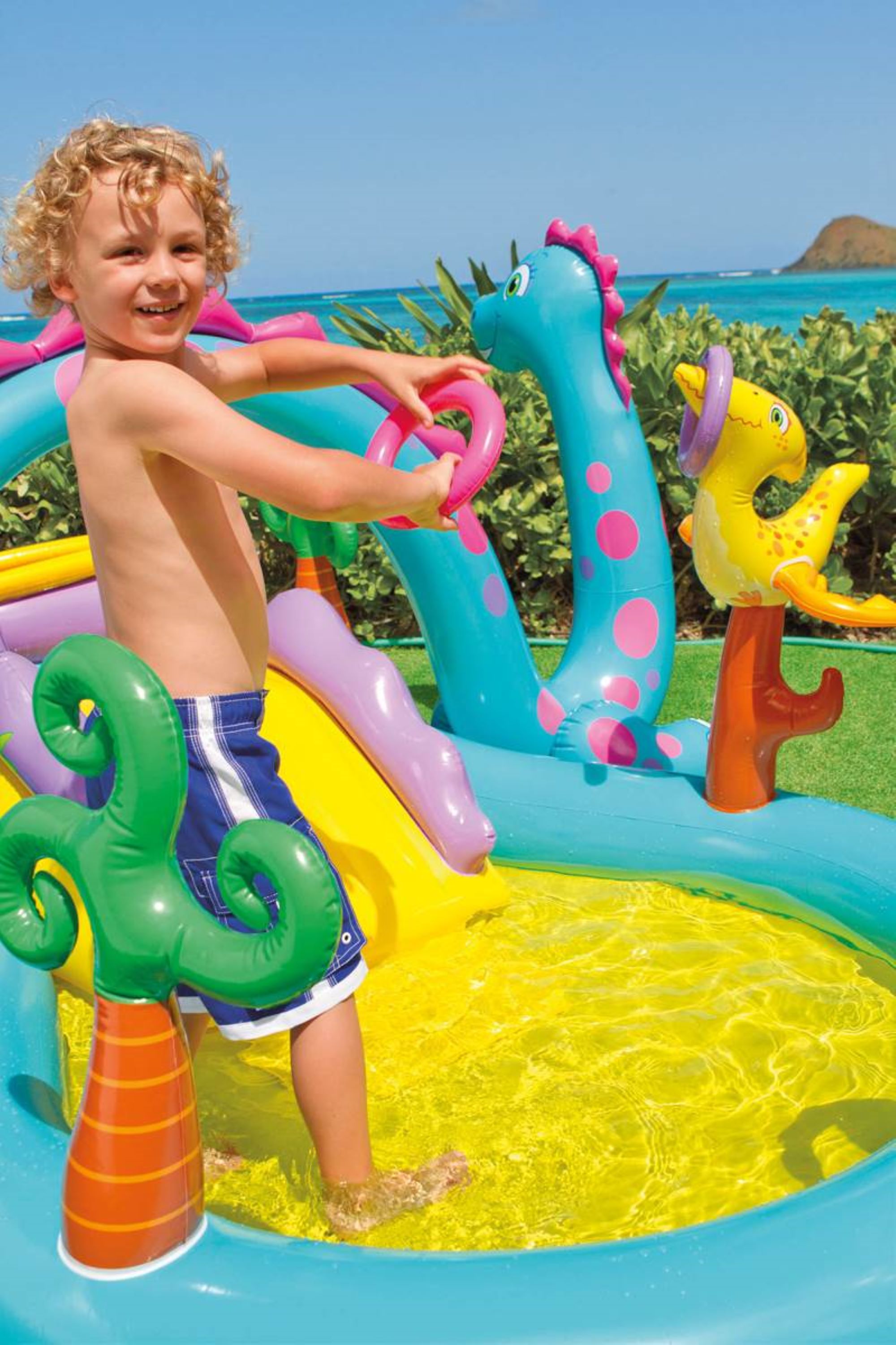 Intex 11ft x 7.5ft x 44in Dinoland Play Center Kiddie Inflatable Swimming Pool - image 5 of 6