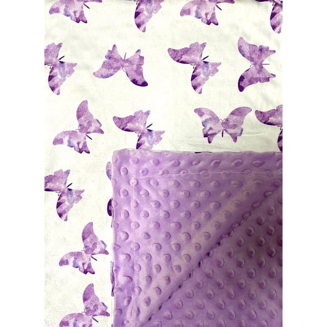 Manta de bebé KASIYLUX Purple Butterfly 76x102 cm Minky