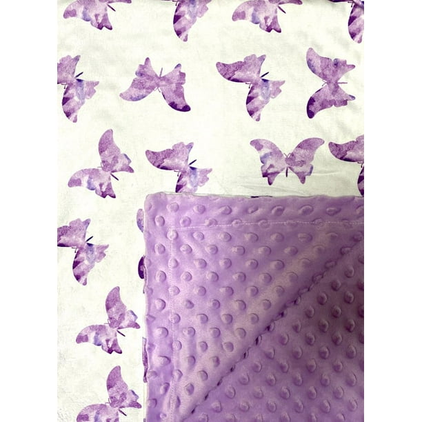 Manta de bebé KASIYLUX Purple Butterfly 76x102 cm Minky