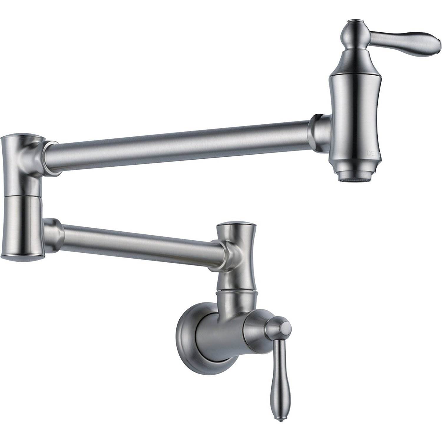 Delta Faucets Victorian Home Pot Filler Wall Faucet 2 Pack Polished Nickel 