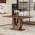 thumbnail image 3 of TesNus Dining Table 63 Inch Walnut Wood Grain Modern Rectangular for 6 Persons Kitchen, 3 of 7